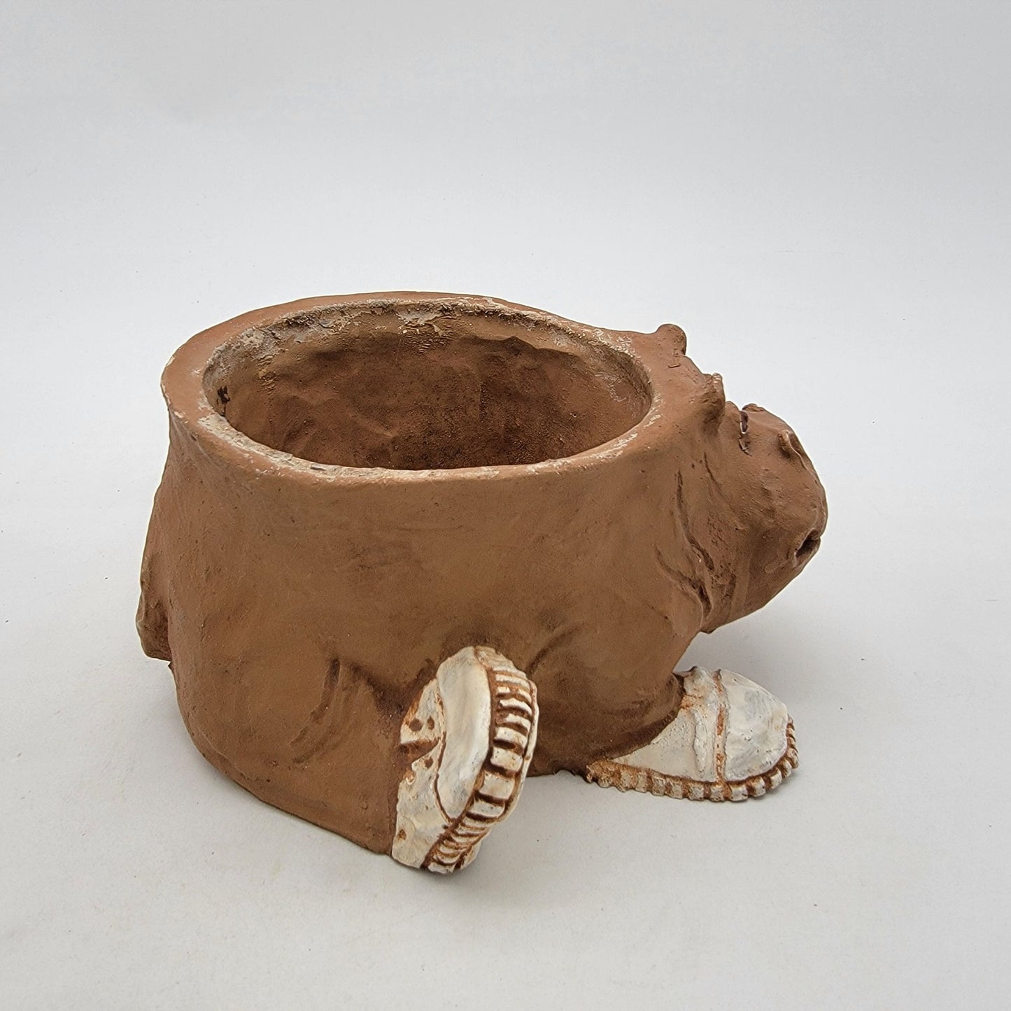 Vintage 1973 Dave Grossman Art Pottery Hippo Planter