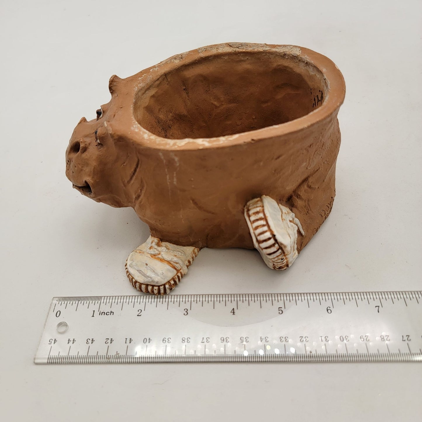 Vintage 1973 Dave Grossman Art Pottery Hippo Planter