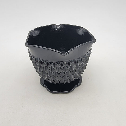 Vintage Indiana Glass Tiara Cameo Black Diamond Point Candle Holder