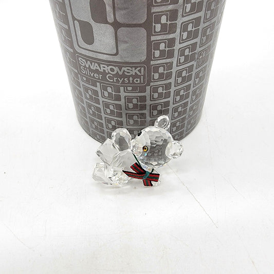 Vintage Swarovski Crystal Reclining Kris Bear Figurine With Box