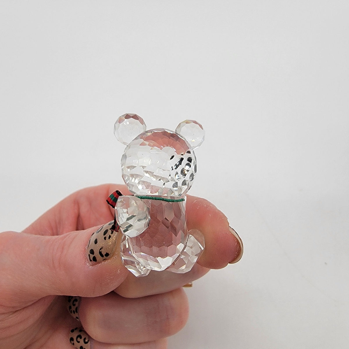 Vintage Swarovski Crystal Reclining Kris Bear Figurine With Box