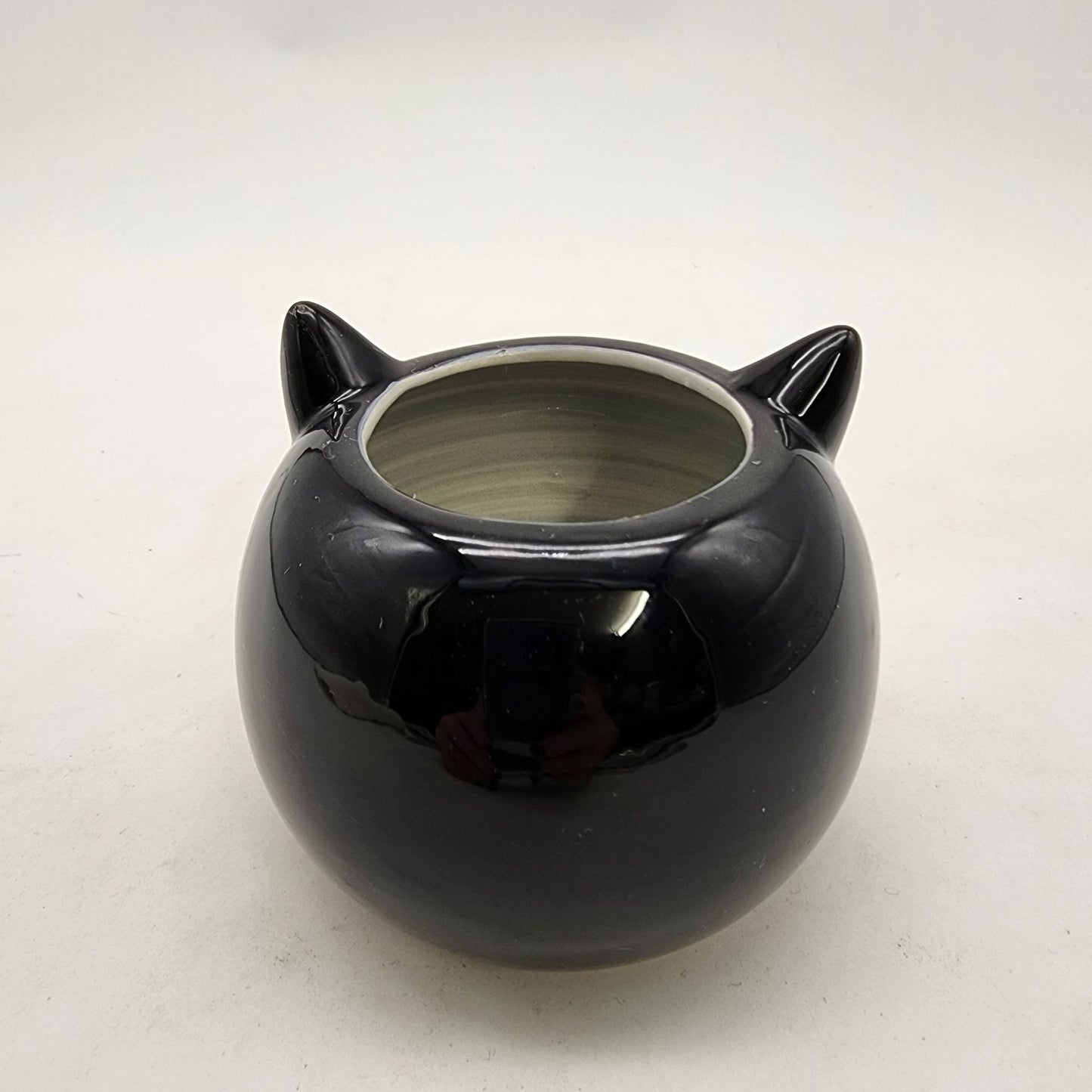 Black  Cat or Bat Planter Pot