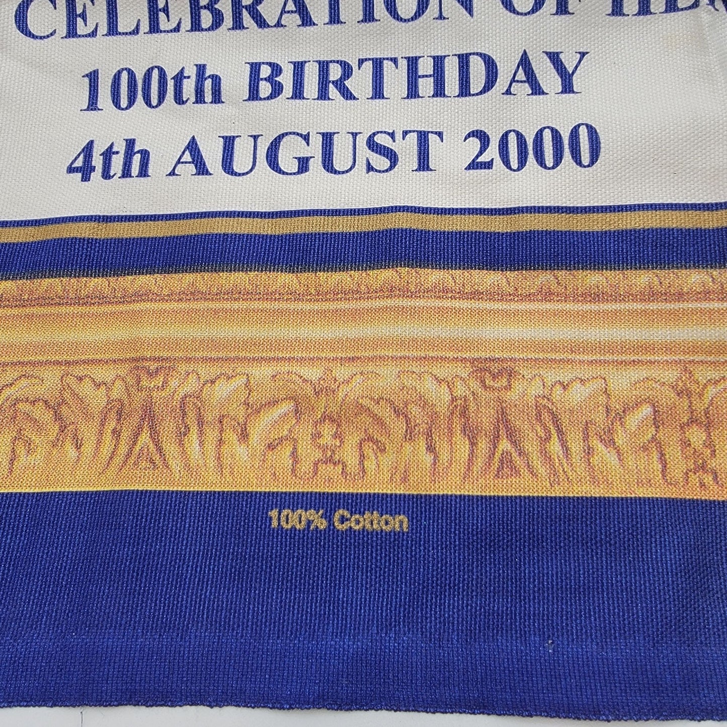 Pair of Vintage British Tea Towels - 1982 The Peak District  & 2000 Her Majesty Queen Elizabeth The Queen Mother