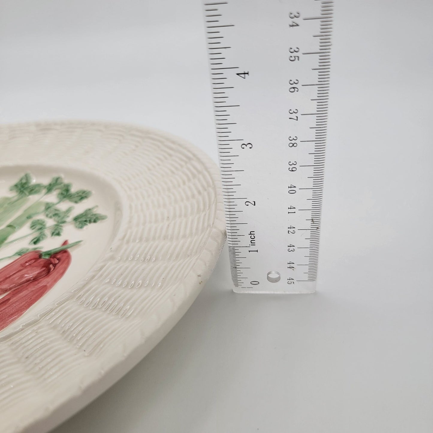 Vintage Fitz & Floyd Garden Basket Plate With Vegetables & Basketweave Edge