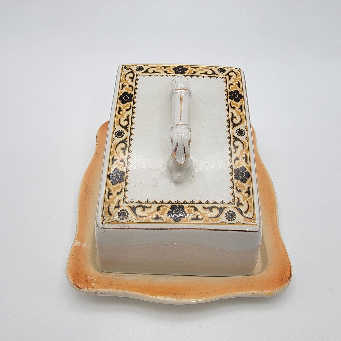 Antique Porcelain Cheese Keeper Dish