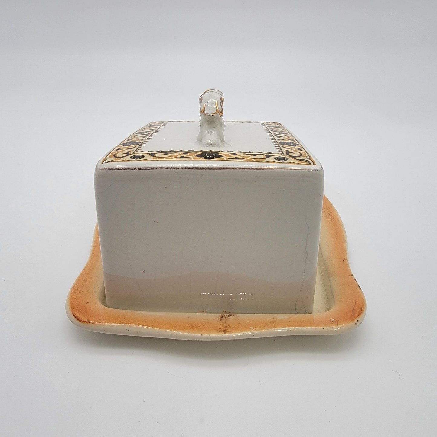 Antique Porcelain Cheese Keeper Dish