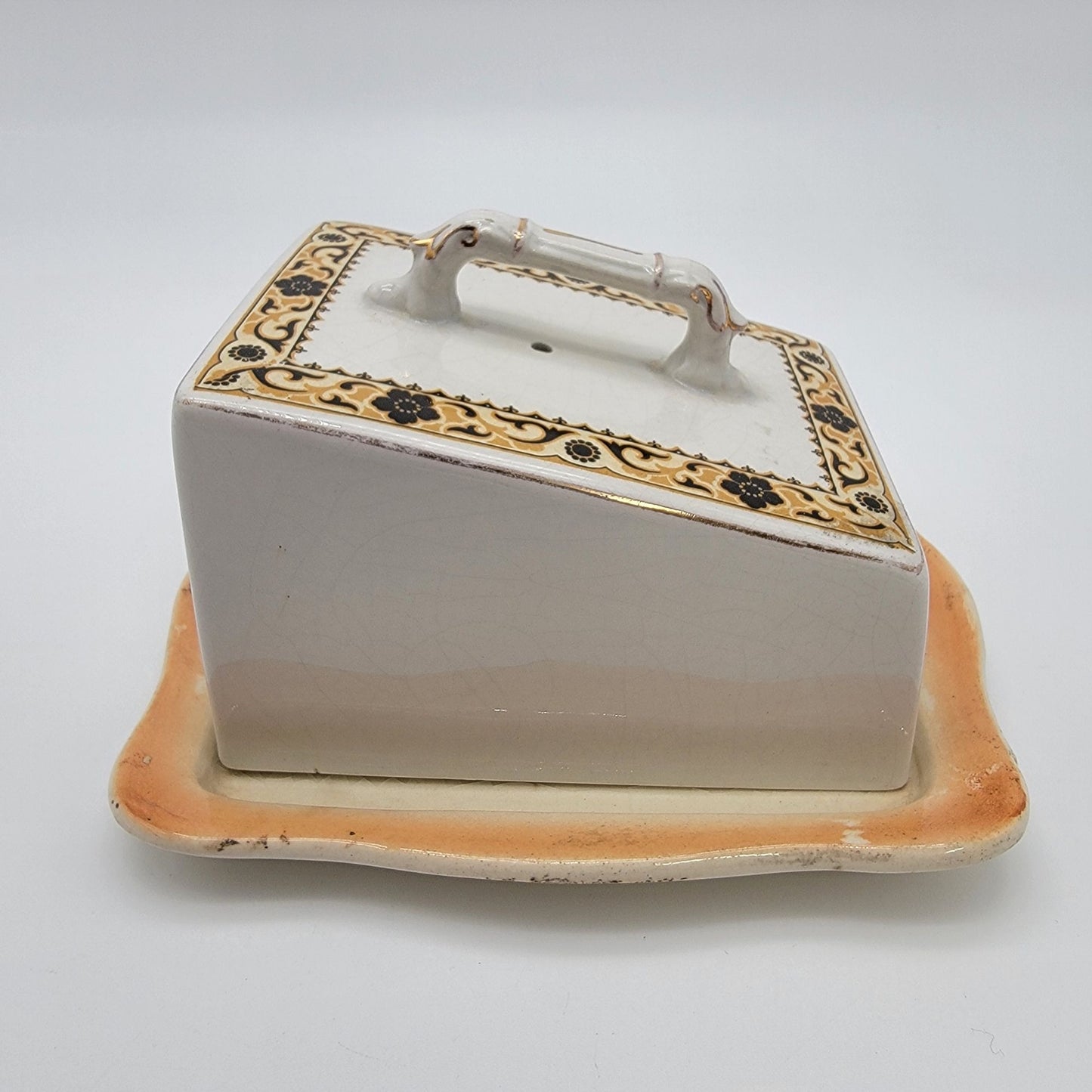 Antique Porcelain Cheese Keeper Dish