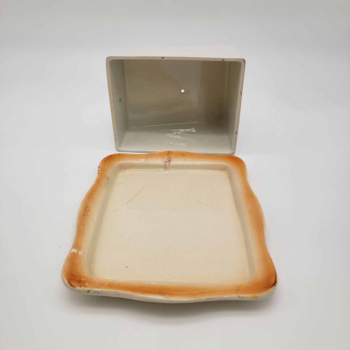 Antique Porcelain Cheese Keeper Dish