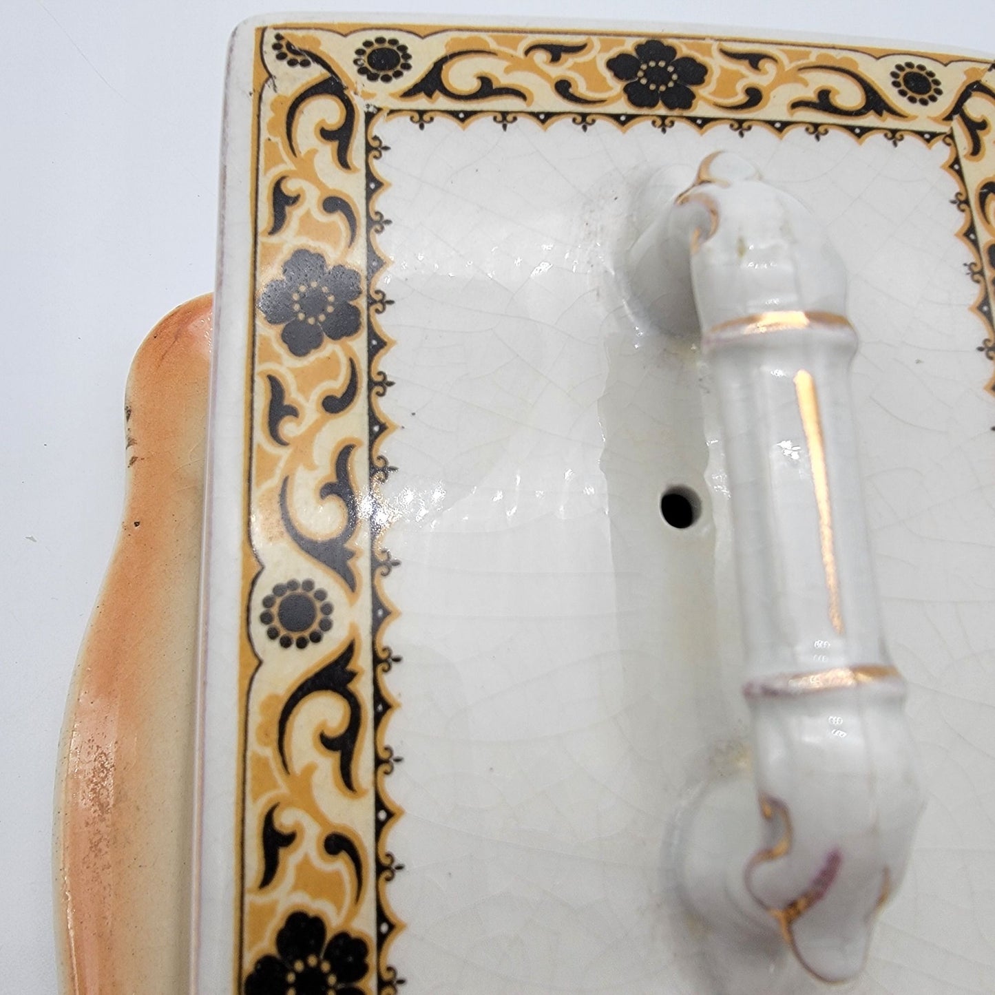 Antique Porcelain Cheese Keeper Dish