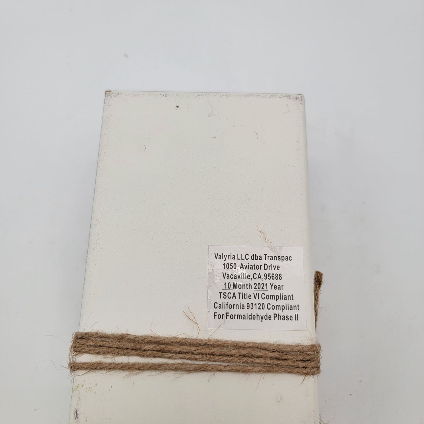 Decorative Wooden Book Stack With Floral Design & Twine