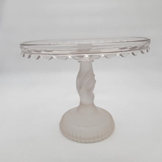 Antique EAPG Hobbs, Brockunier & Co Tree Of Life With Hand Frosted Footed Cake Plate c.1870-1880