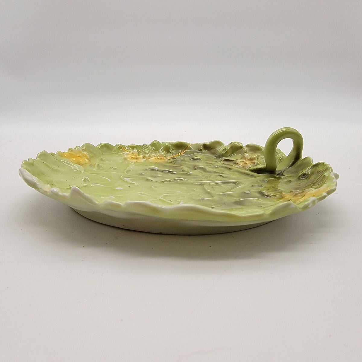 Antique Royal Bayreuth Cabbage Leaf Porcelain Nappy Dish As Found