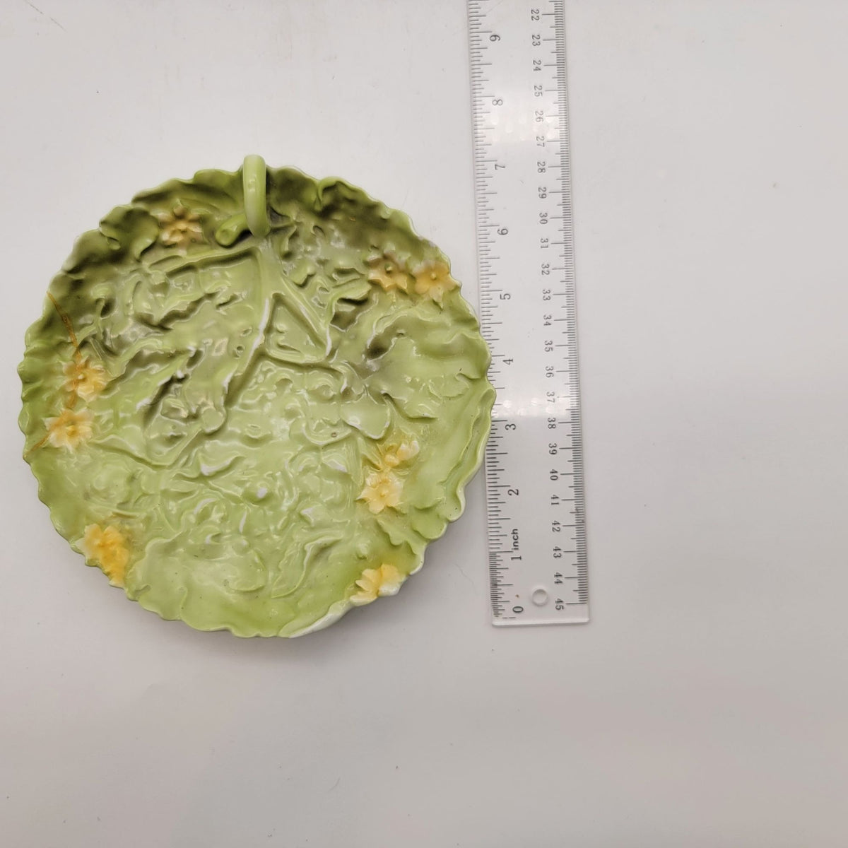 Antique Royal Bayreuth Cabbage Leaf Porcelain Nappy Dish As Found