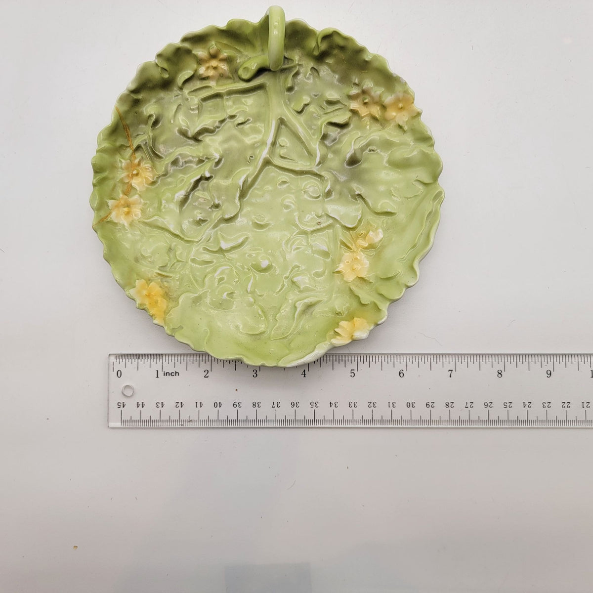 Antique Royal Bayreuth Cabbage Leaf Porcelain Nappy Dish As Found