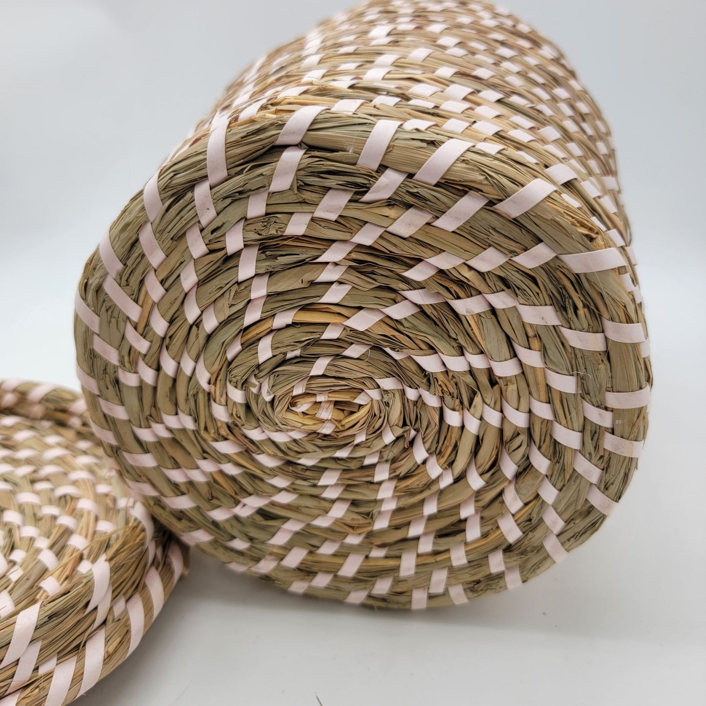 Handwoven Sweetgrass Lidded Decorative Waste Basket