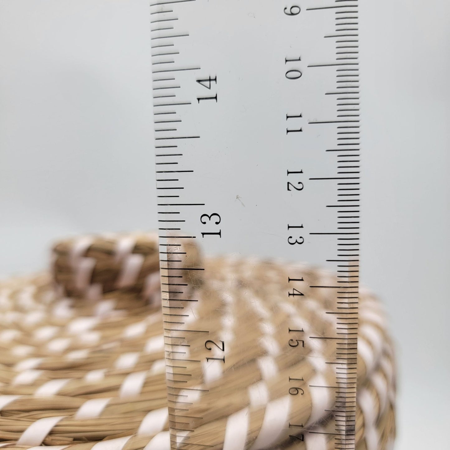 Handwoven Sweetgrass Lidded Decorative Waste Basket