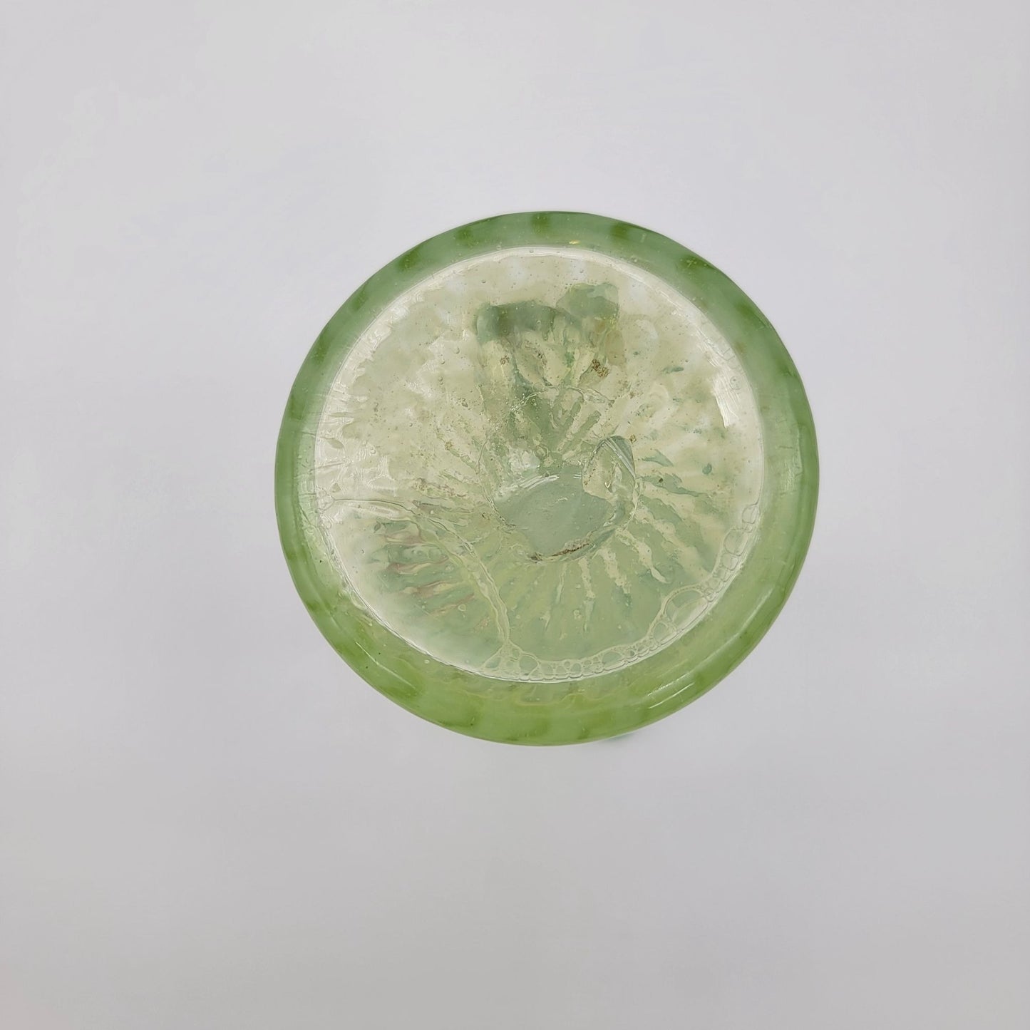 Antique Bohemian Art Glass Vase With Applied Flowers Victorian Era