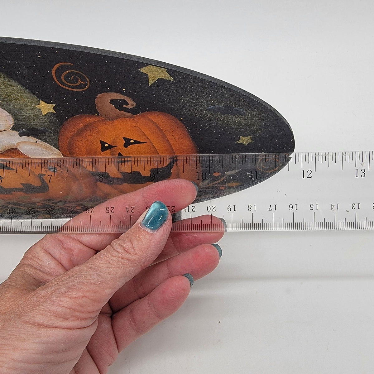 Adorable Ghost Pumpkin Plaque With Stand