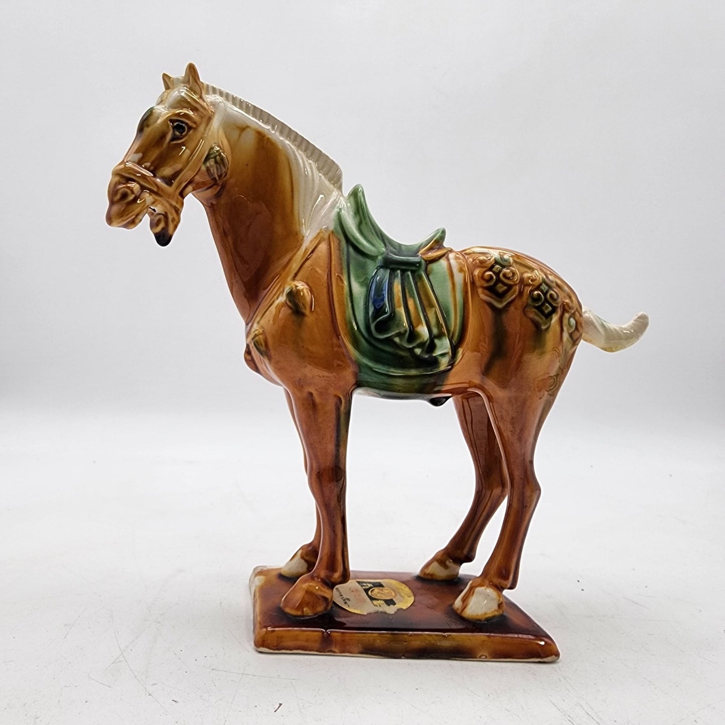 Vintage Chinese Tang Dynasty Style Ceramic Horse Figurine