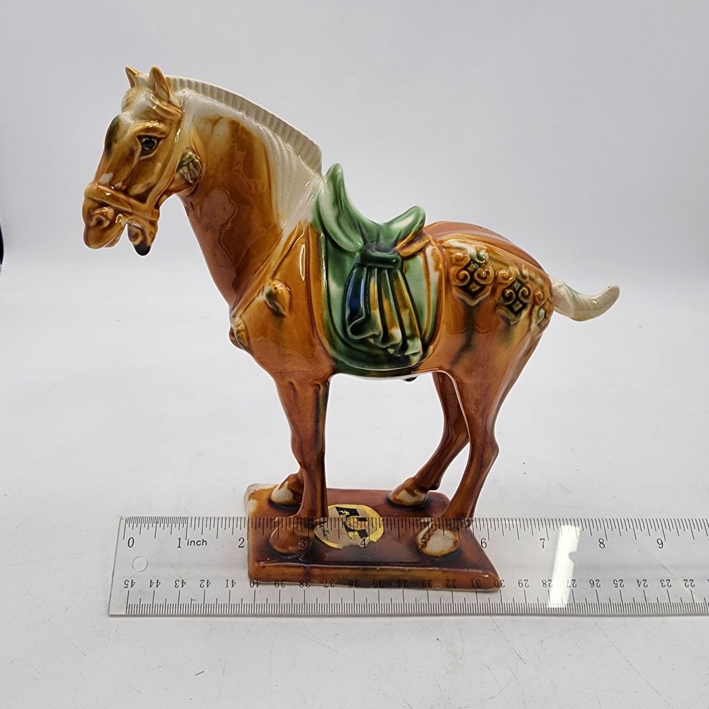 Vintage Chinese Tang Dynasty Style Ceramic Horse Figurine
