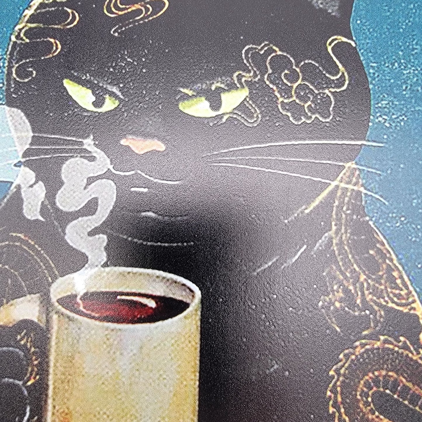 Black Cat Coffee Tin Sign - "Coffee Because Murder Is Wrong"
