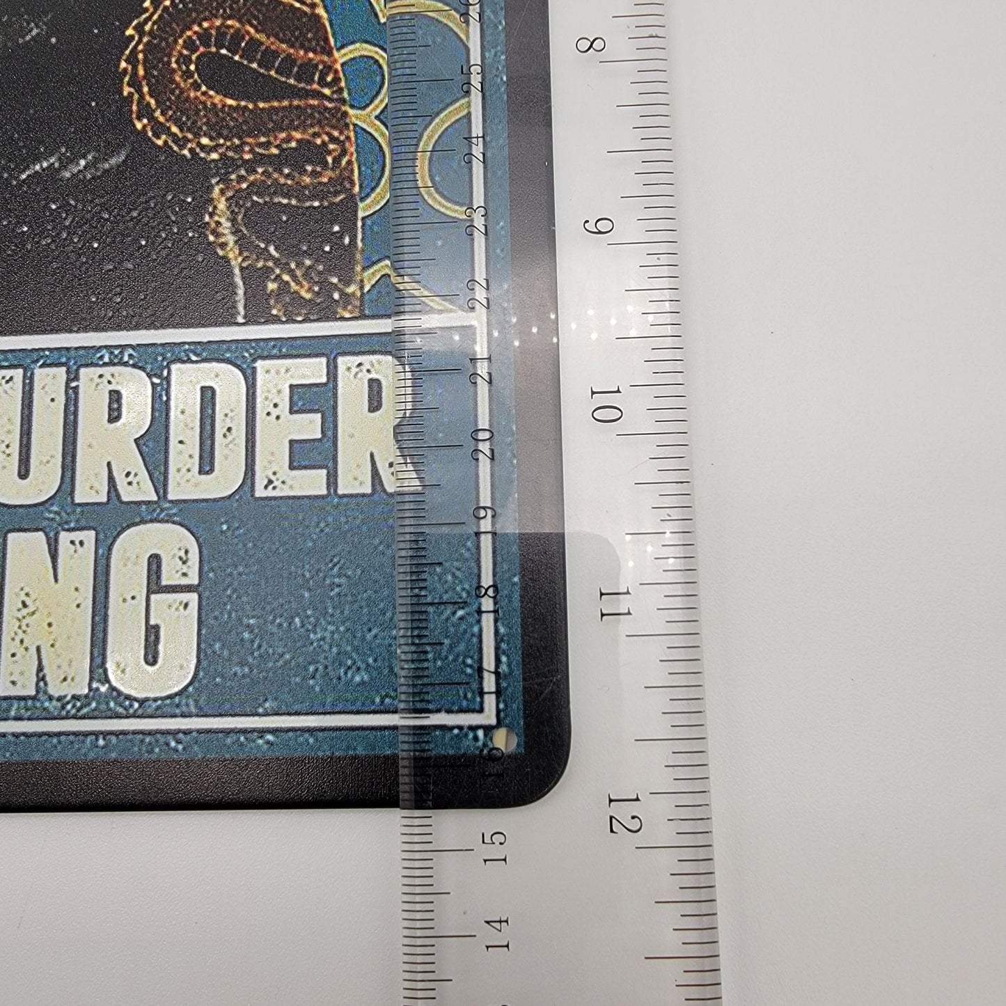 Black Cat Coffee Tin Sign - "Coffee Because Murder Is Wrong"