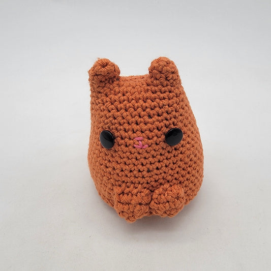 Hand Crocheted Dumping Kitty Orange Cat Plush