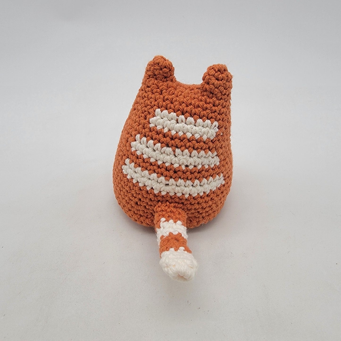 Hand Crocheted Dumping Kitty Orange Cat Plush