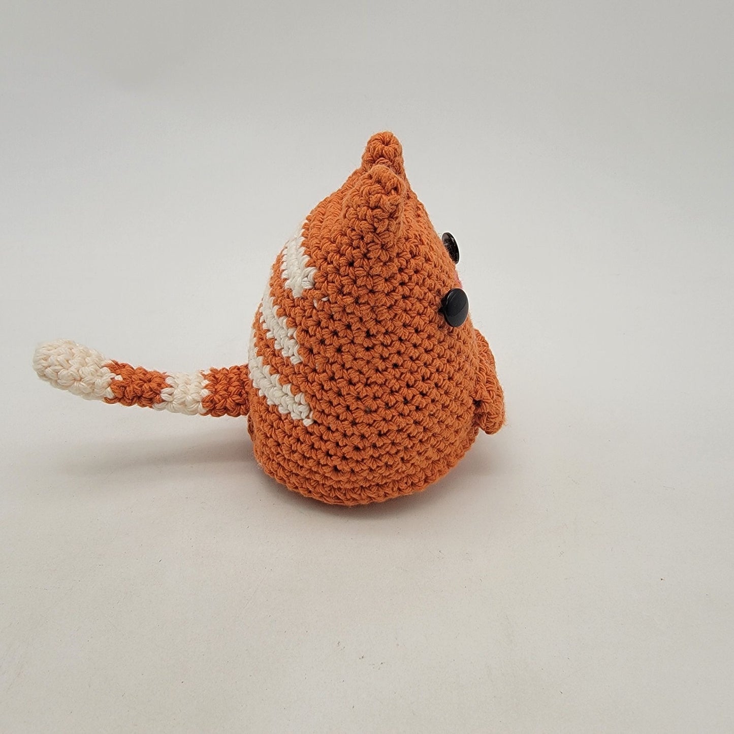 Hand Crocheted Dumping Kitty Orange Cat Plush