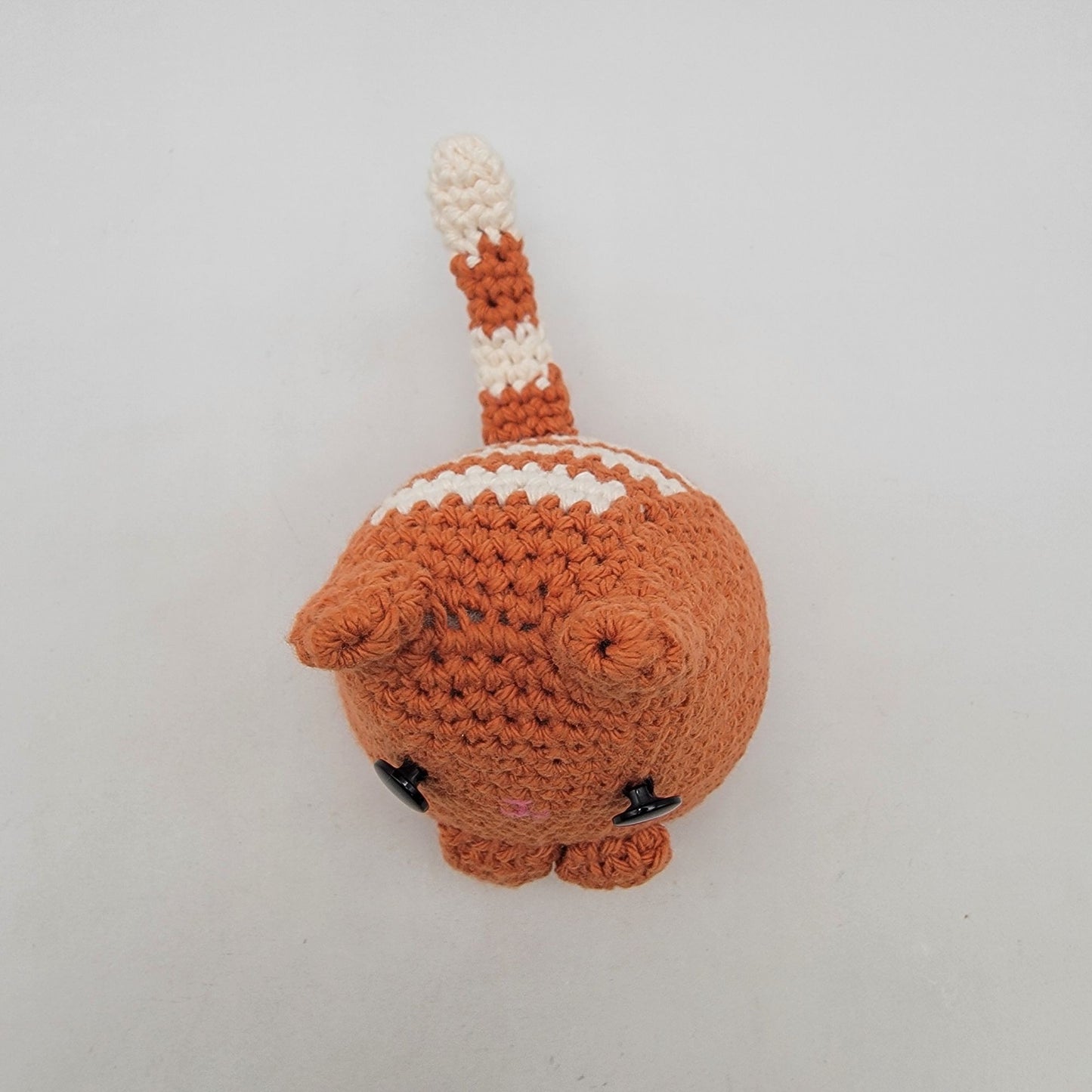 Hand Crocheted Dumping Kitty Orange Cat Plush