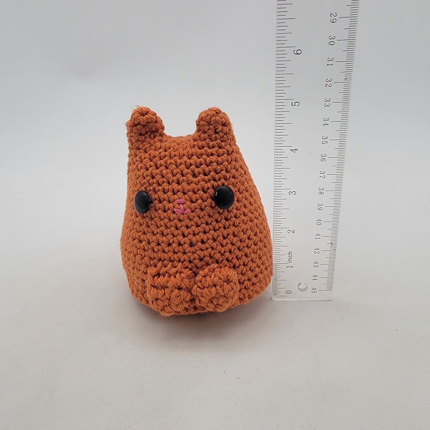 Hand Crocheted Dumping Kitty Orange Cat Plush