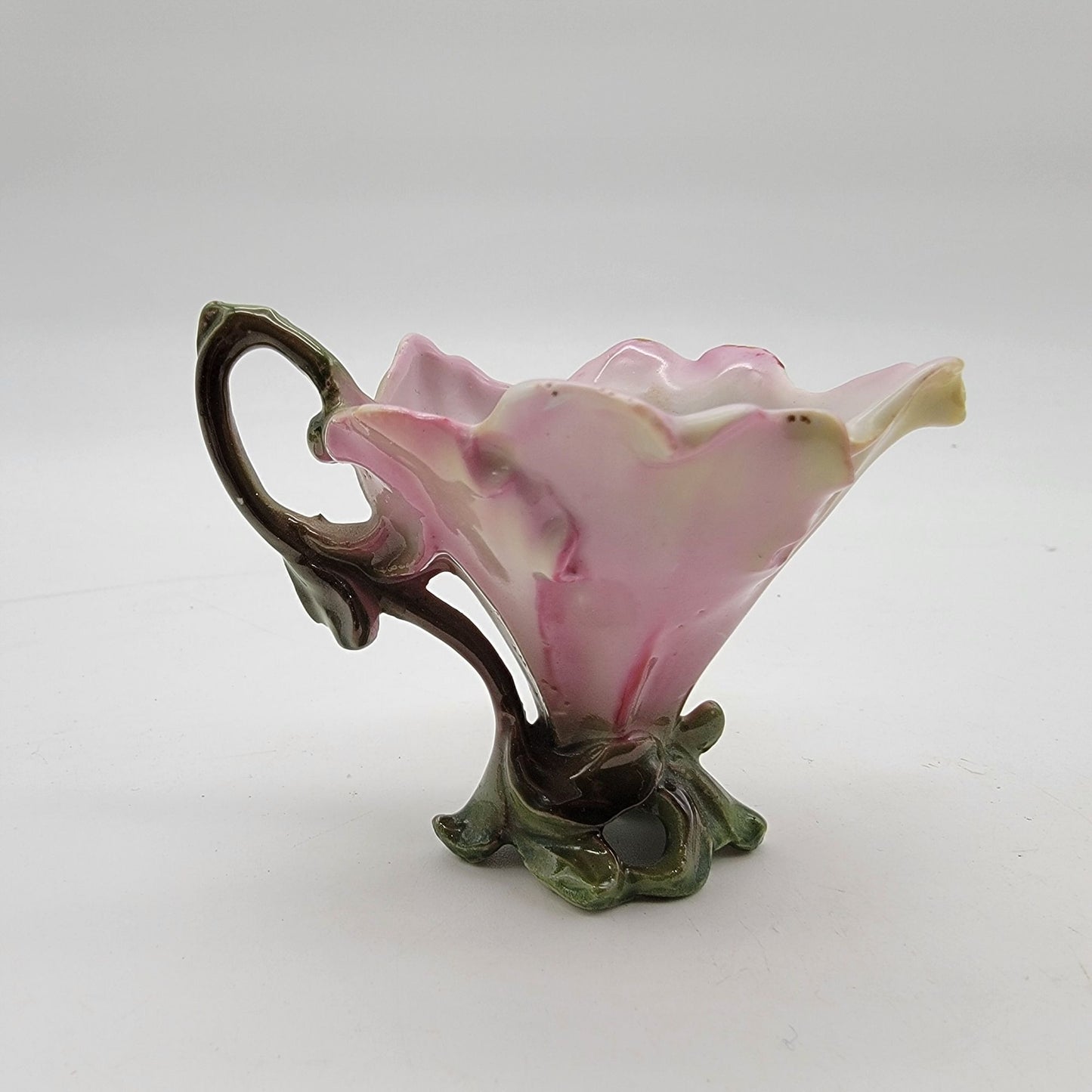 Vintage Franz Porcelain Pink Flower Tea Cup & Saucer
