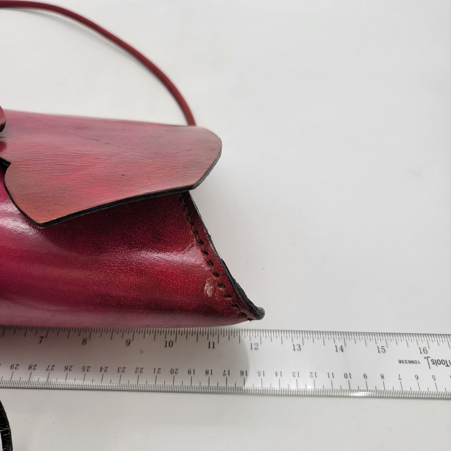 Wabag Red Leather Purse With Adjustable Strap