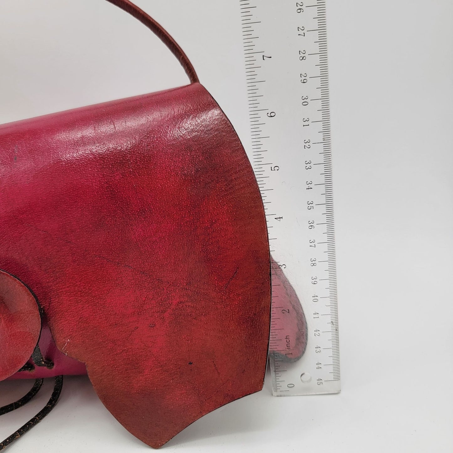Wabag Red Leather Purse With Adjustable Strap