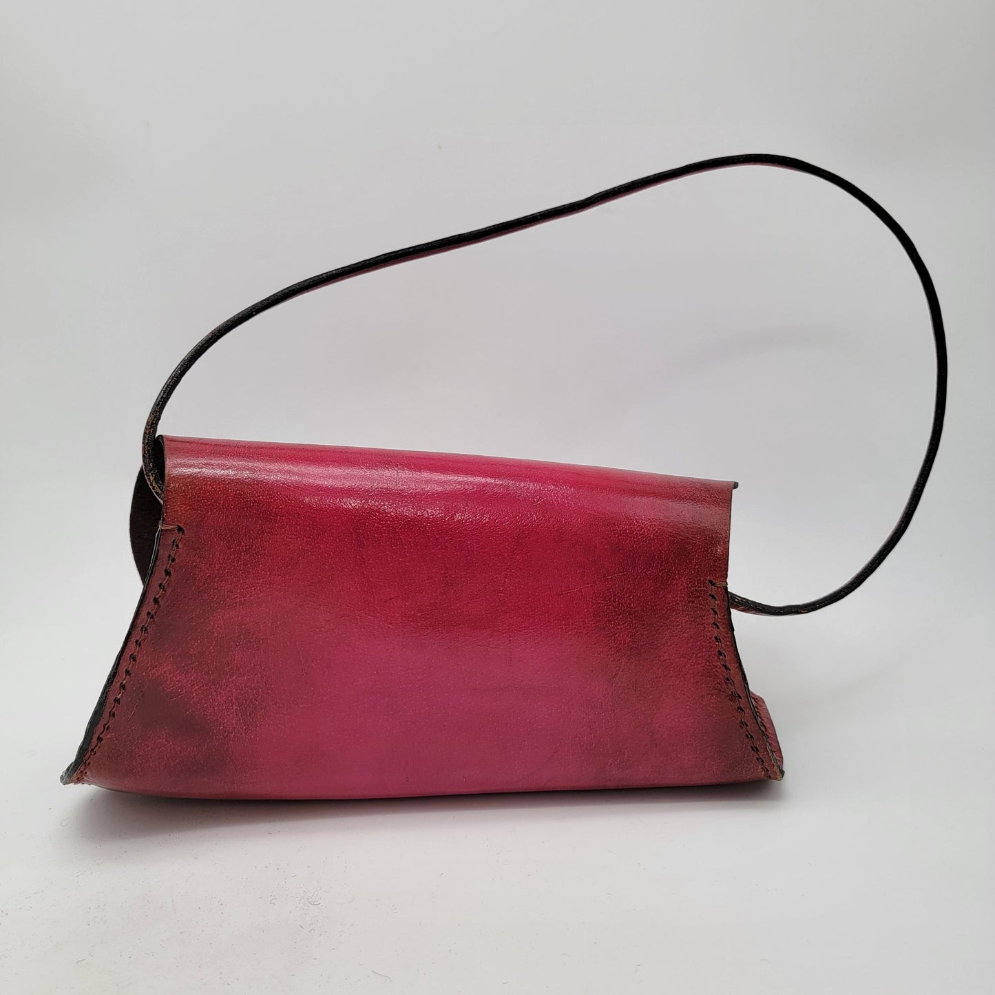 Wabag Red Leather Purse With Adjustable Strap
