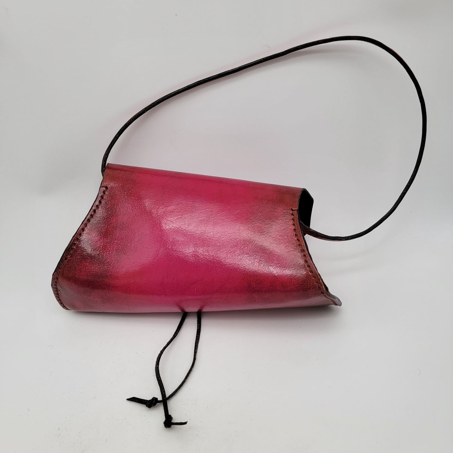 Wabag Red Leather Purse With Adjustable Strap
