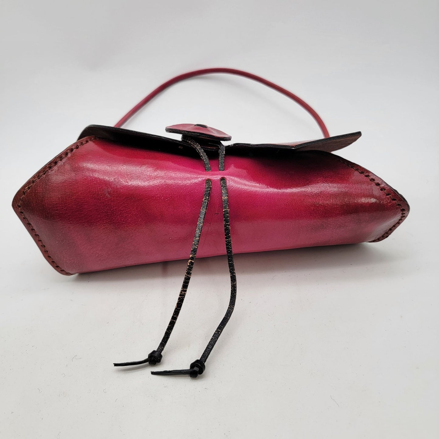 Wabag Red Leather Purse With Adjustable Strap