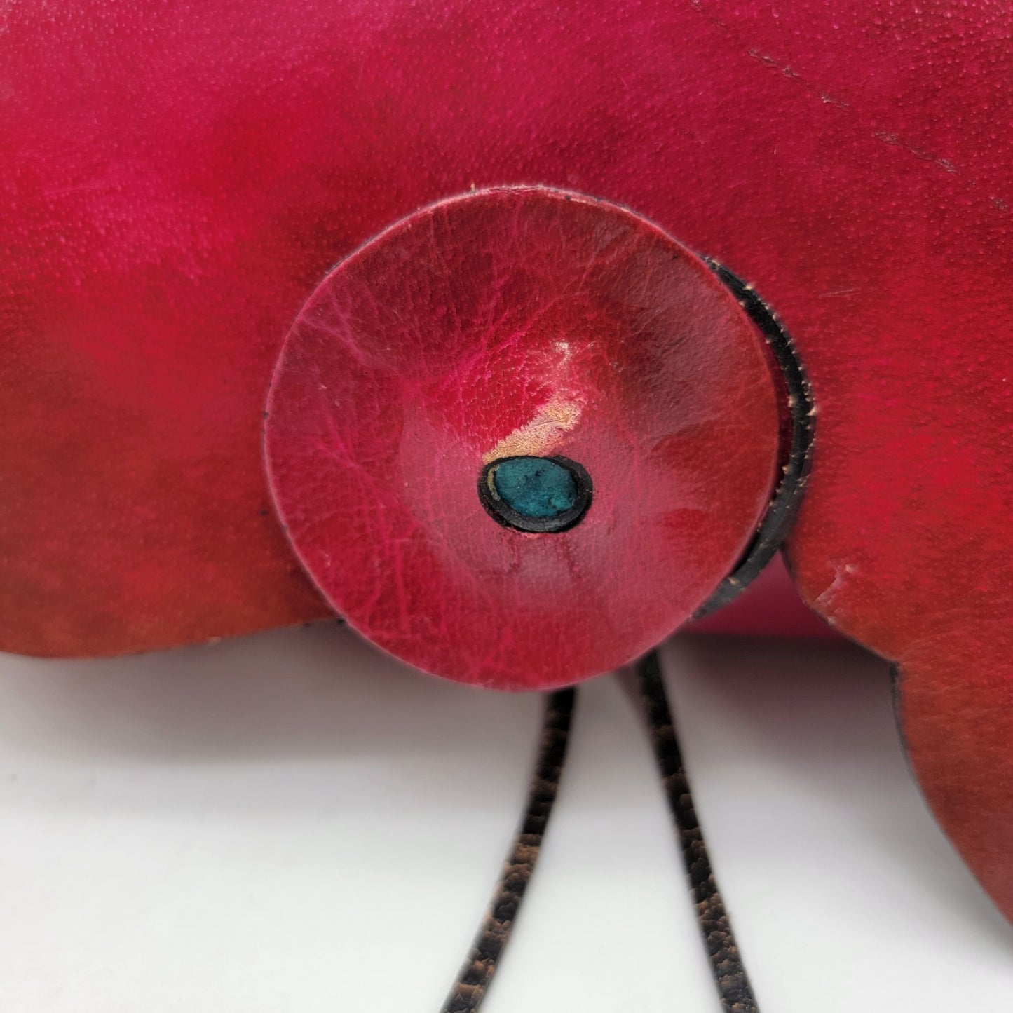 Wabag Red Leather Purse With Adjustable Strap