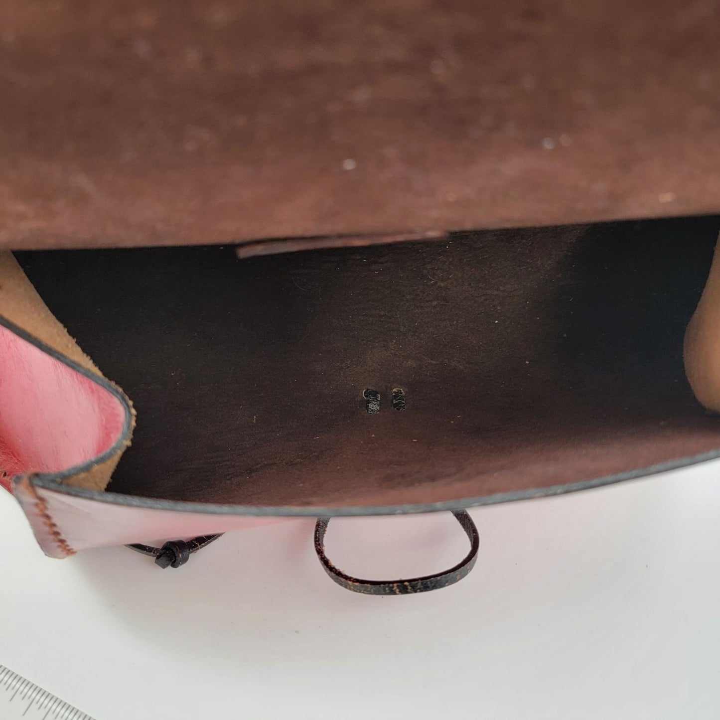 Wabag Red Leather Purse With Adjustable Strap