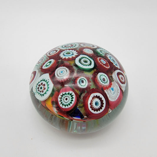 Vintage Murano Millefiori Art Glass Paperweight