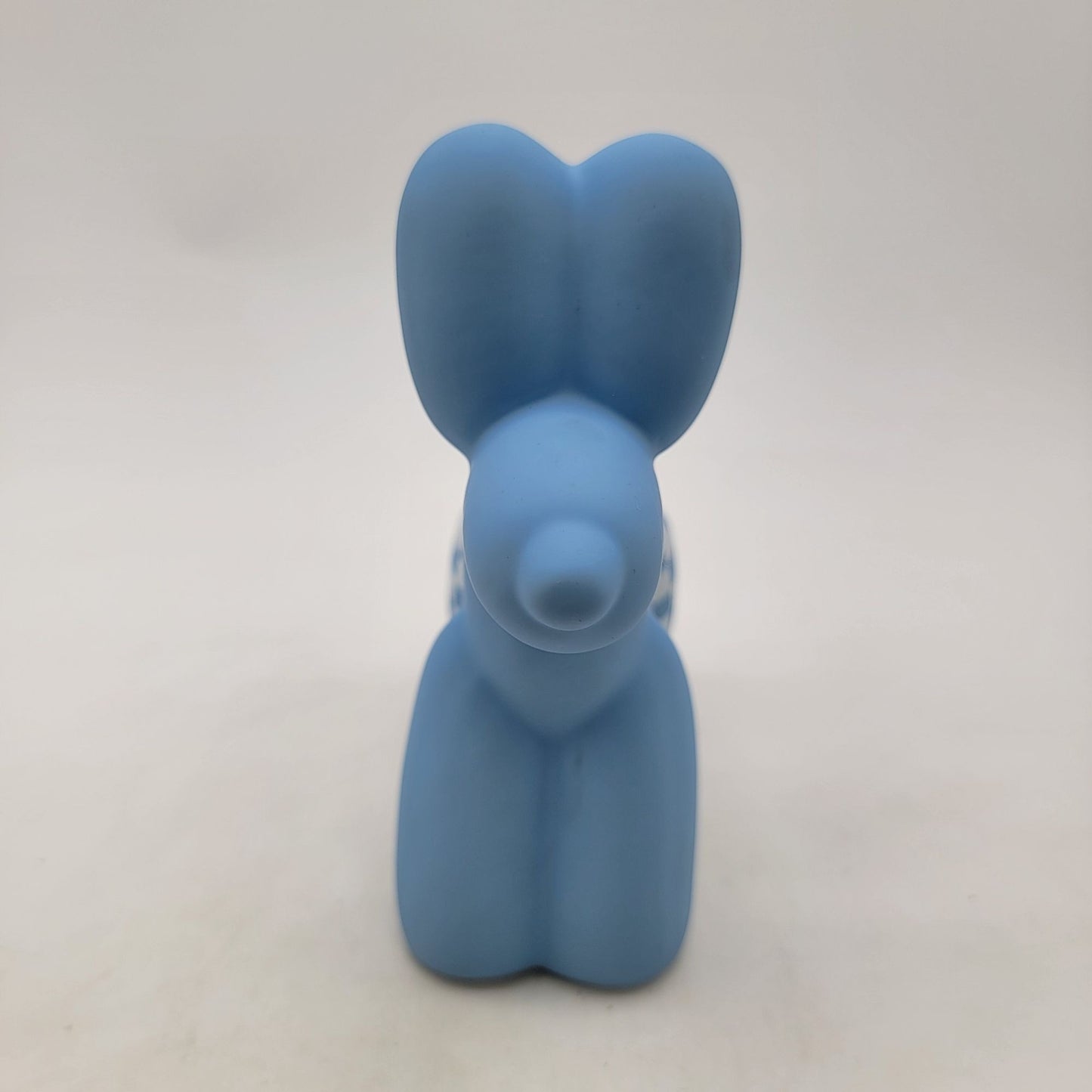 Matte Blue Checkered Balloon Animal Dog Figurine