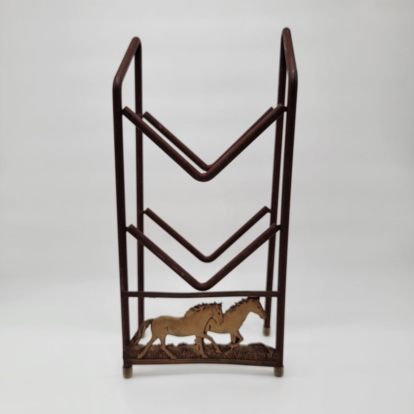 Vintage Metal Horse Wine Rack With 2-Tier Design