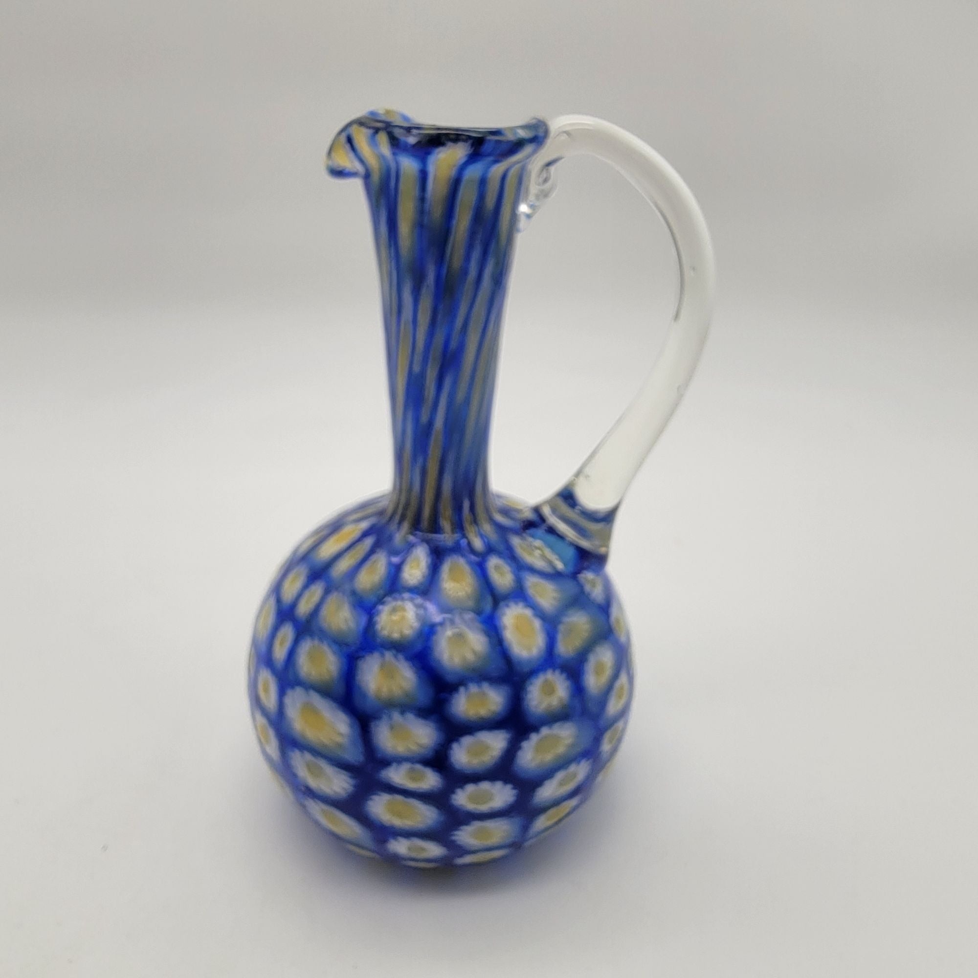 MURANO ムラノ 金彩 ブルー ミルフィオリ ミルクピッチャー Vintage Fratelli Toso Murano Millefiori Glass Pitcher – Niche Lady
