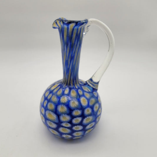Vintage Fratelli Toso Murano Millefiori Glass Pitcher