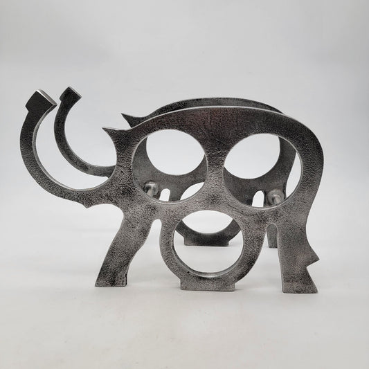 Vintage Aluminum Elephant Wine Holder
