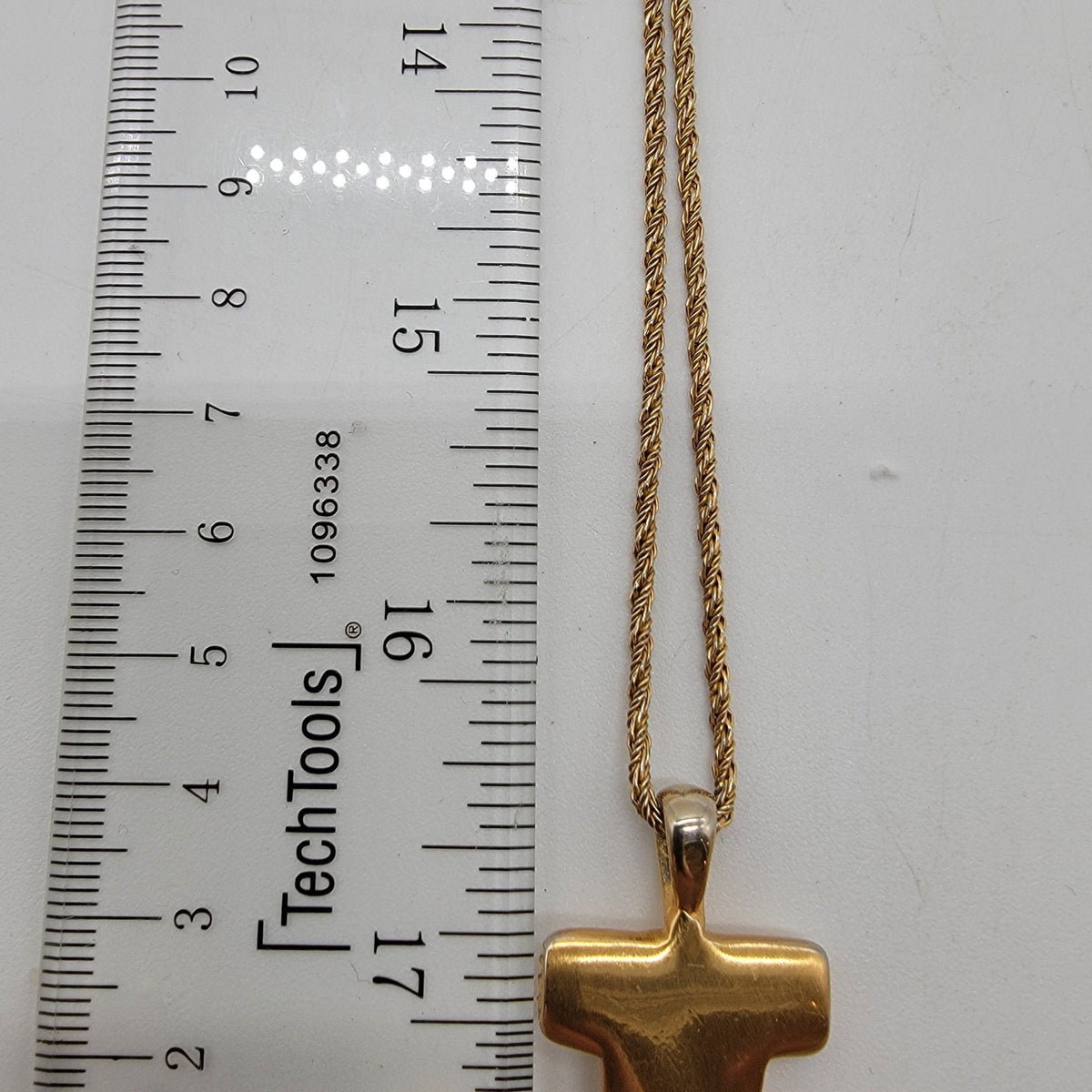 1980's Anne Klein Couture Modernist Cross Pendant Necklace