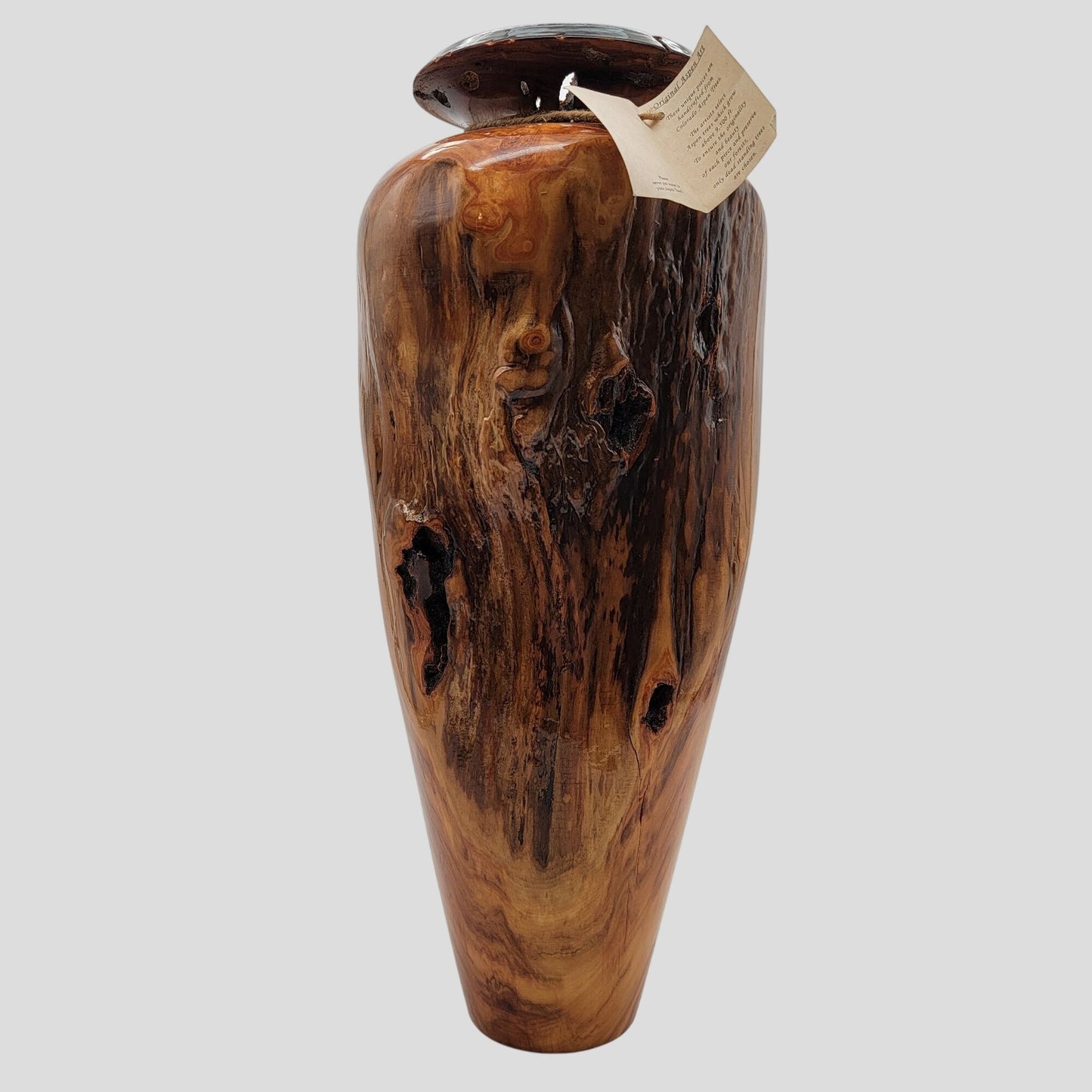Don Noble Aspen Cove Studios Large Burl Wood Vase