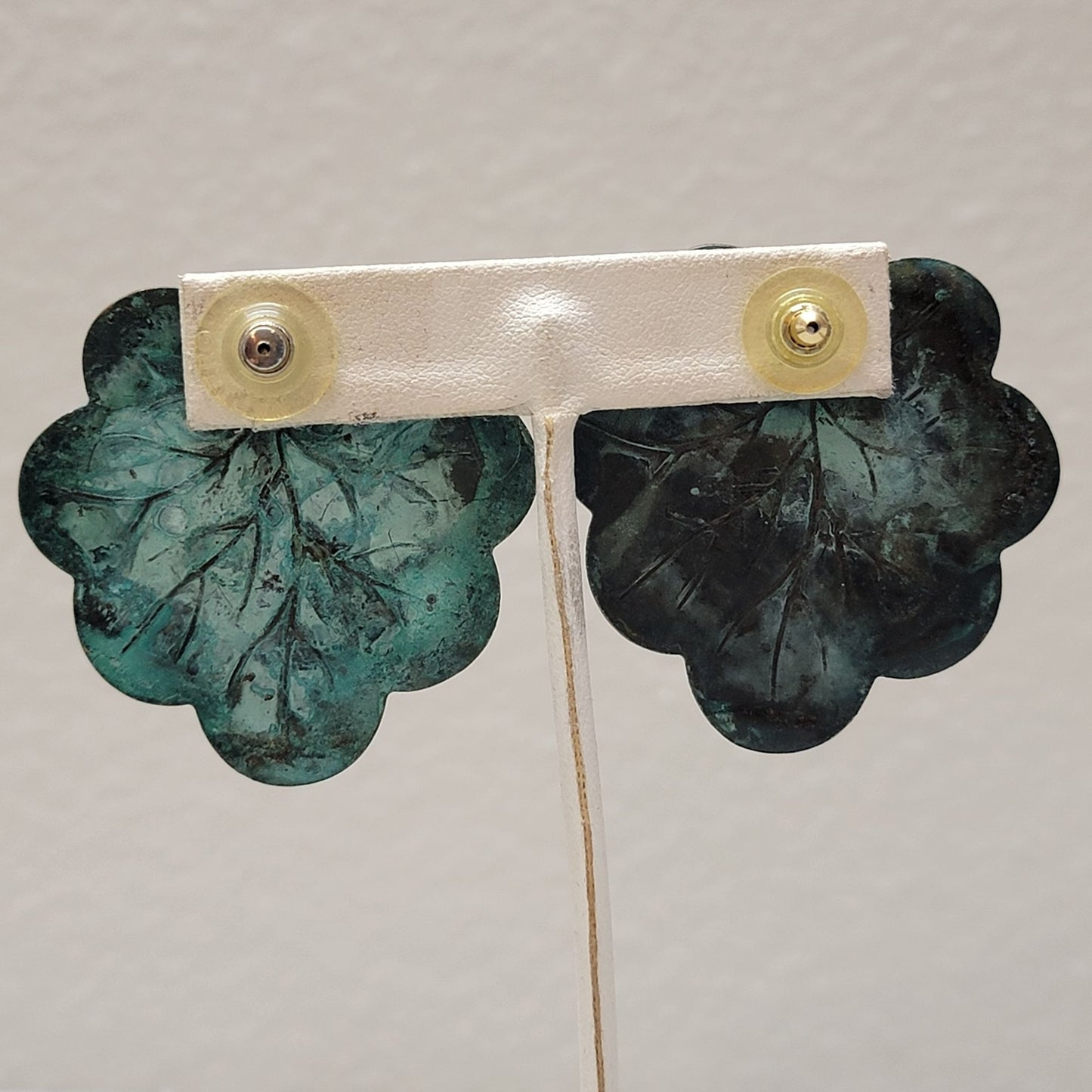 Lily Pad Patina Copper Earrings