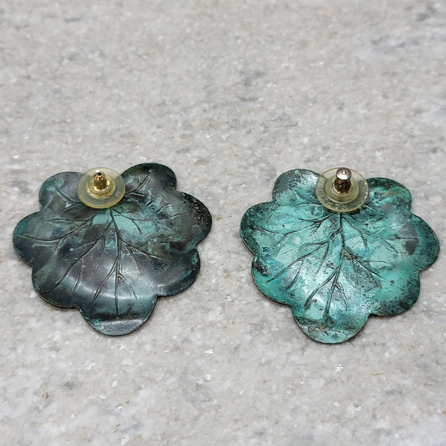 Lily Pad Patina Copper Earrings