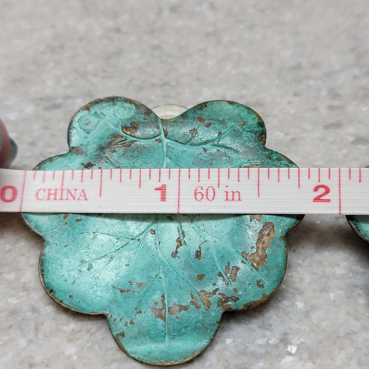 Lily Pad Patina Copper Earrings